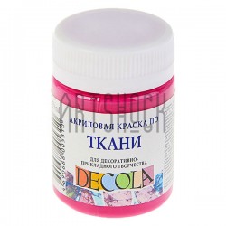 Краска акриловая по ткани, розовая светлая, 50 мл, Decola