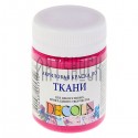 Краска акриловая по ткани, розовая светлая, 50 мл, Decola
