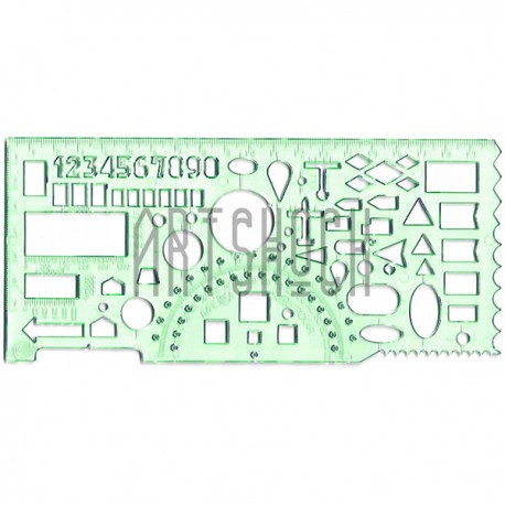 Линейка-трафарет офицерская, 20 см, Спектр
