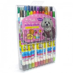 Карандаши восковые цветные, выкручивающиеся, 24 цвета, Rolling Crayon