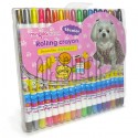 Карандаши восковые цветные, выкручивающиеся, 18 цветов, Rolling Crayon