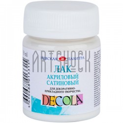 Лак акриловий сатиновий для финишной отделки работ, 50 мл., Decola