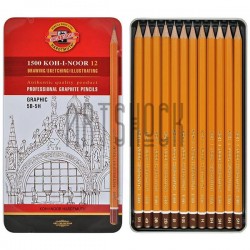 Набор карандашей чернографитных, GRAPHIC HARDTMUTH, 1500 5B-5H, Koh-I-Noor