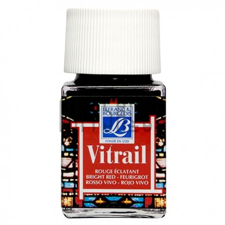 Витражная краска Vitrail, ярко-красная, 50 мл, Lefranc Bourgeois