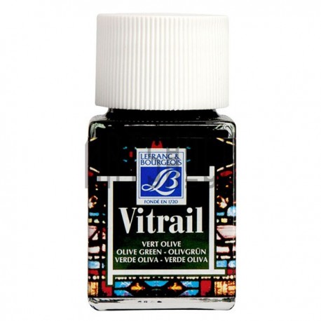 Витражная краска Vitrail, зеленая оливковая, 50 мл, Lefranc Bourgeois