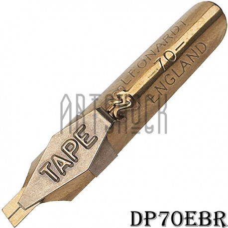 Перо ширококонечное скошенное для каллиграфии и орнамента, Leonardt 70 Tape Nib, №2½, бронзовое, Manuscript