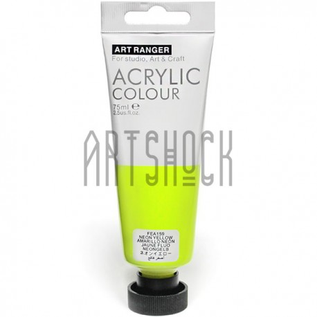 Краска акриловая, Желтая неоновая / Neon Yellow, 75 мл, Art Ranger