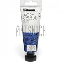 Краска акриловая, Синяя с глиттером / Glitter Blue, 75 мл, Art Ranger