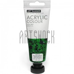 Краска акриловая, Зеленая с глиттером / Glitter Green, 75 мл, Art Ranger