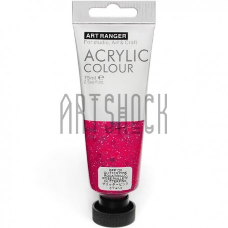 Краска акриловая, Розовая с глиттером / Glitter Pink, 75 мл, Art Ranger