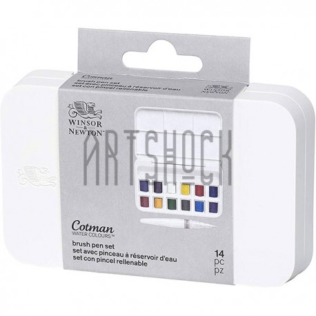 Набор акварельных красок в пластиковом пенале, 12 цветов + кисть, Winsor & Newton