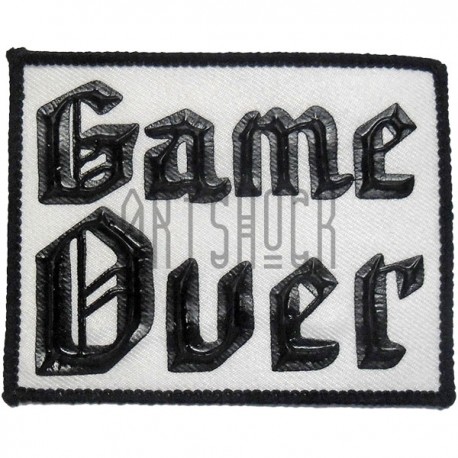 Нашивка - патч для одежды, Game Over, 6.9 x 8.7 см.