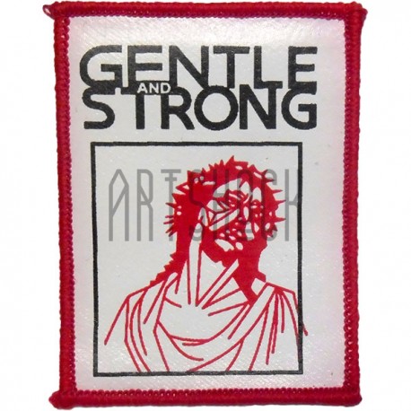 Нашивка - патч для одежды, Gentle and Strong, 6.2 x 8.2 см.