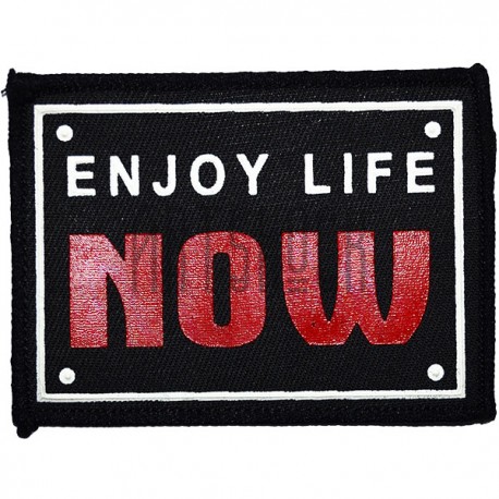 Нашивка - патч для одежды, Enjoy Life Now, 6.6 x 9 см.