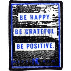 Нашивка - патч для одежды, Be Happy, 7.1 x 9.1 см.