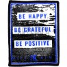 Нашивка - патч для одежды, Be Happy, 7.1 x 9.1 см.