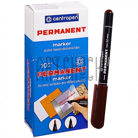 Маркер Permanent тонкий, коричневый, 1 мм, Centropen