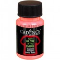 Краска акриловая по ткани Glow In The Dark, Pink / Розовая, 50 мл, Cadence