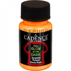 Краска акриловая по ткани Glow In The Dark, Orange / Оранжевая, 50 мл, Cadence