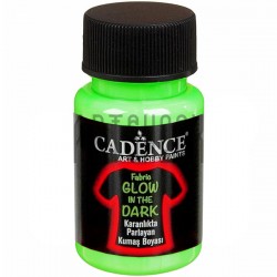 Краска акриловая по ткани Glow In The Dark, Dark Green / Зелёная, 50 мл, Cadence