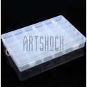 Бокс пластиковый для мелочей на 28 регулируемых ячеек, 35 x 21.5 x 5 см.