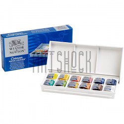 Набор акварельных красок в пластиковом пенале, 12 цветов + кисть, Winsor & Newton