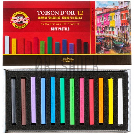 Пастель художественная сухая, 12 цветов, Toison D’Or, Koh-i-Noor