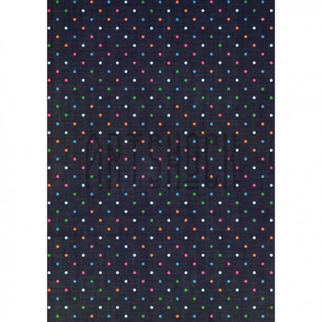 Ткань самоклеящаяся «горошек на чёрном фоне», 19.5 x 28 cм, Schreiber