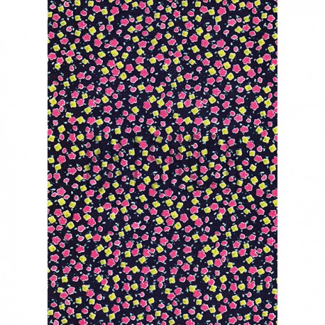 Ткань самоклеящаяся «цветочки на чёрном фоне», 21 x 29.5 см, Schreiber