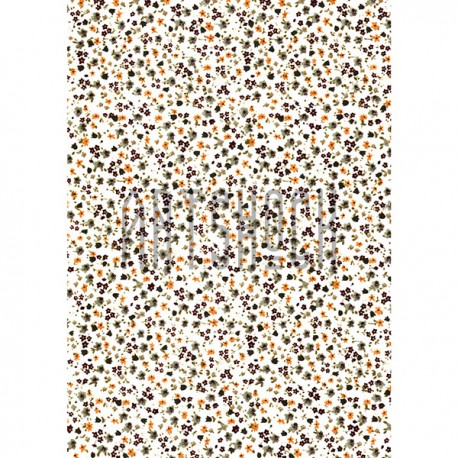 Ткань самоклеящаяся «тёмные цветочки на белом фоне», 21 x 29.5 см, Schreiber
