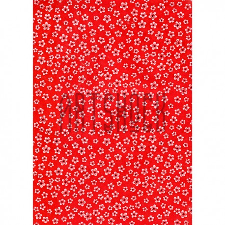 Ткань самоклеящаяся «белая ромашка на красном фоне», 21 x 29.5 см, Schreiber