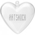 Сердце прозрачное пластиковое, разъёмное, 7.8 см