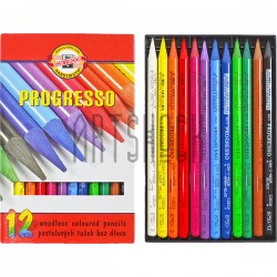 Карандаши цветные бездревесные 12 цв., PROGRESSO, Koh-I-Noor