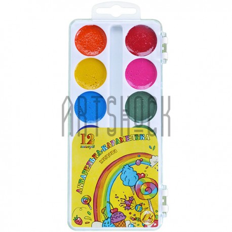 Набор акварельных медовых красок «Акварелька-карамелька», 12 цветов, Тетрада