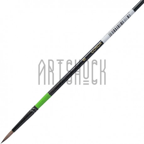 Кисть синтетическая Green in Black, круглая, №6, CONDA
