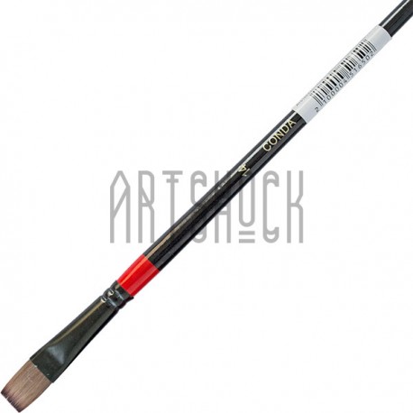 Кисть синтетическая Red in Black, плоская, №14, CONDA