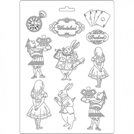 Пластиковый молд «Alice in Wonderland», 21 x 29.5 см, Stamperia
