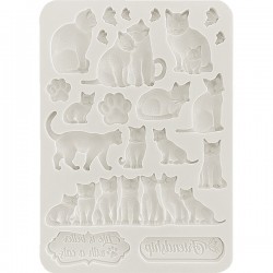 Силиконовый молд «Коты и бабочки», 14.8 x 21 см, Stamperia