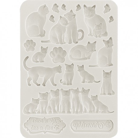 Силиконовый молд «Коты и бабочки», 14.8 x 21 см, Stamperia