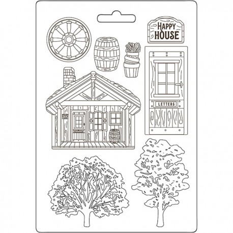 Пластиковый молд «Happy House», 15 x 21 см, Stamperia