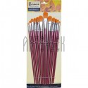 Набор овальных синтетических кистей для рисования, 12 штук, Bomei
