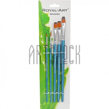 Набор синтетических кистей для рисования, 5 штук, Royal-Art