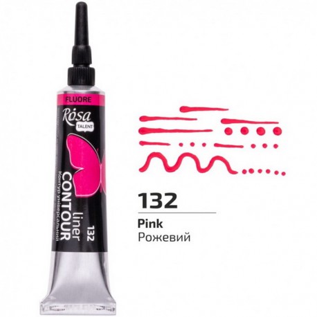 Контур универсальный, розовый флуоресцентный, 20 мл, Rosa Talent