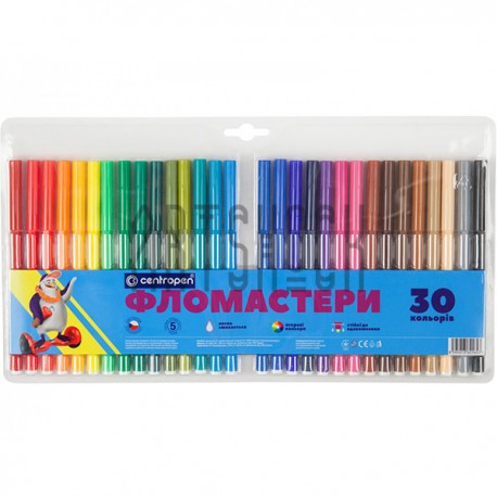 Набор фломастеров для рисования, 30 цветов, Centropen