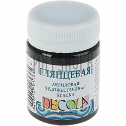 Краска акриловая глянцевая, черная, 50 мл, Decola