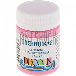 Краска акриловая глянцевая, розовая, 50 мл, Decola