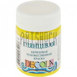 Краска акриловая глянцевая, лимонная, 50 мл, Decola