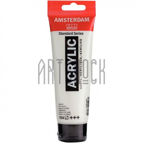 Краска акриловая Amsterdam Standard Series, белила цинковые, 120 мл, Royal Talens