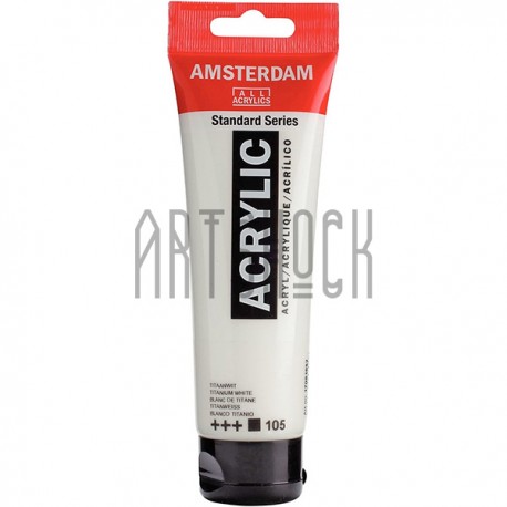 Краска акриловая Amsterdam Standard Series, белила титановые, 120 мл, Royal Talens