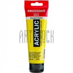 Краска акриловая Amsterdam Standard Series, желтая прозрачная средняя, 120 мл, Royal Talens